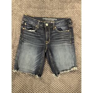 American Eagle Outfitters Women's Navy Blue Skinny Bermuda Shorts Sz 6